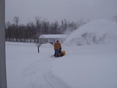 Jack with snowblower